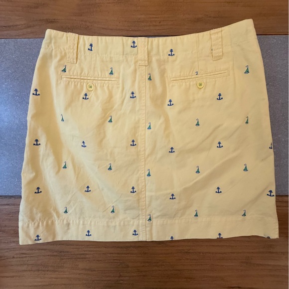 Lilly Pulitzer Yellow Nautical Embroidered Chino Skirt Size 12 - Picture 2 of 11